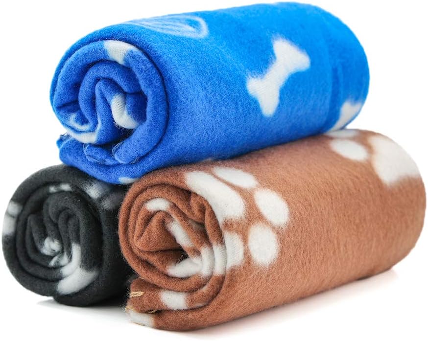 无 Pet paw Print Carpet Dog and cat mat nest Suitable for Cats or Small Animals 3 Pieces Outfit (Color: Blue, Black, Coffee)