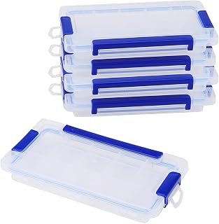 5 Pack 15 Grids Plastic Jewelry Organizer Box, Adjustable Bead Storage Containers, Plastic Divider Box Bead Organizer Case for Art Crafts