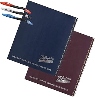 2 Left-Handed College Ruled Notebooks With Lefty's Logo Plus 3 Left-Handed Visio Pens, Assorted Colors