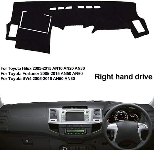Miniatura 2 de Cubierta del tablero del coche para Toyota Fortuner Hilux SW4 2005-2011 2012 2013 2014 2015 mano derecha Drive Dashmat Pad alfombra Dash Mat