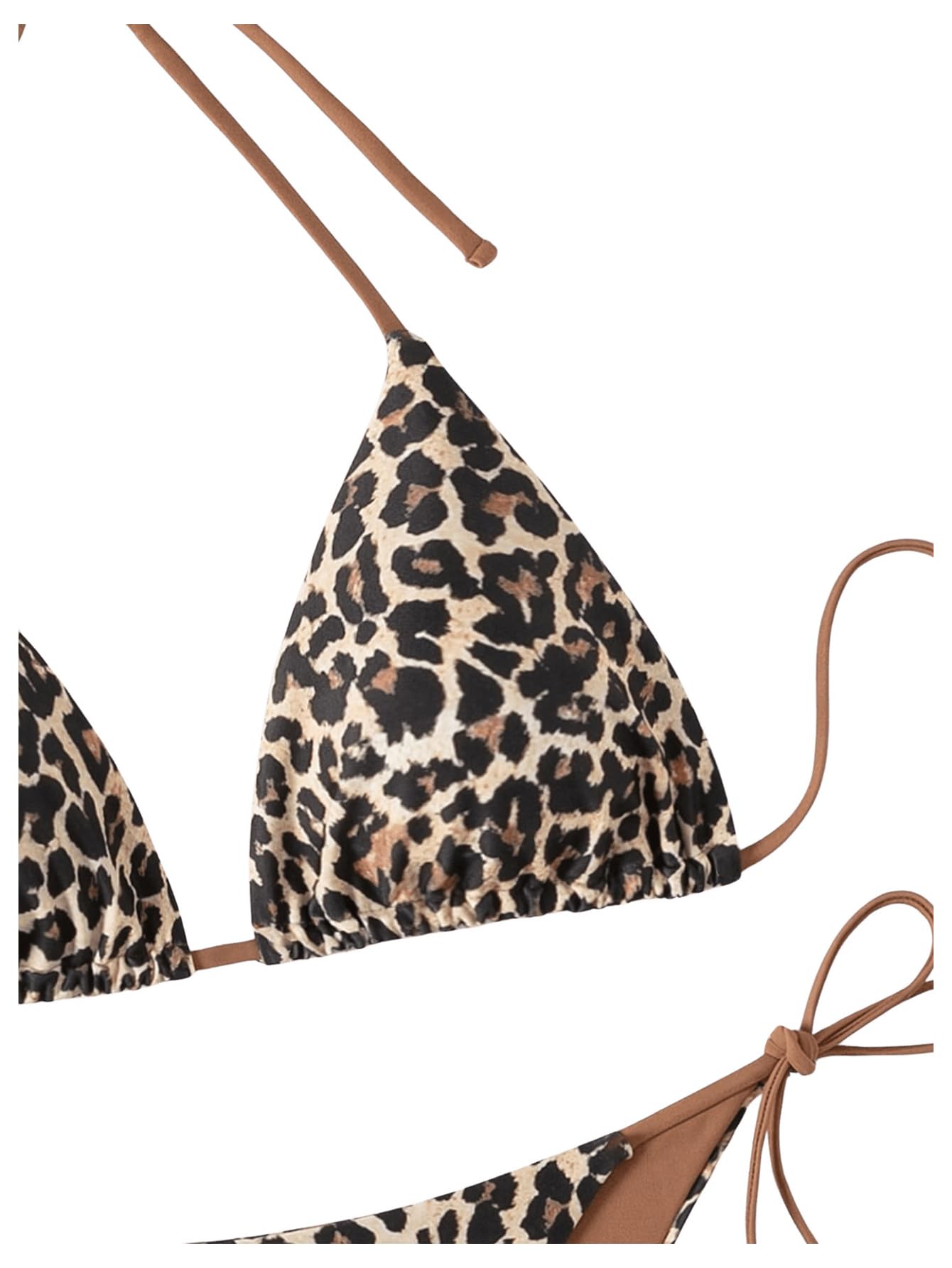 GORGLITTER Zestaw bikini damskie, seksowne stringi trójkątne bikini leo, wiązane na szyi, bikini, lato, plaża, bikini, dwuczęściowy strój kąpielowy, moda kąpielowa