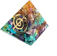 Vista 5 de angwang 10 Uds 2.7 in 7 Chakra Cobre Torre Energía Orgonita Pegatina Flor Vida Árbol Pirámide Resina Epoxi Material Fabricación de Joyas