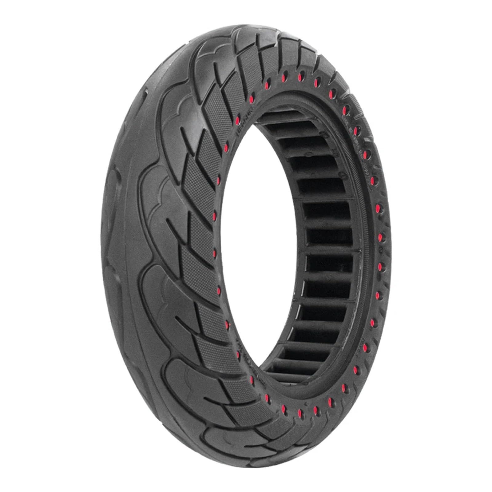 Pneu Trotinette Electrique,Roue Trottinette Electr Pneus tubeless 10x2,5 60/70-6. Pneu plein for trottinette électrique G30, pneu creux antidéflagrant à nid d'abeille de 10 pouces(B-red)
