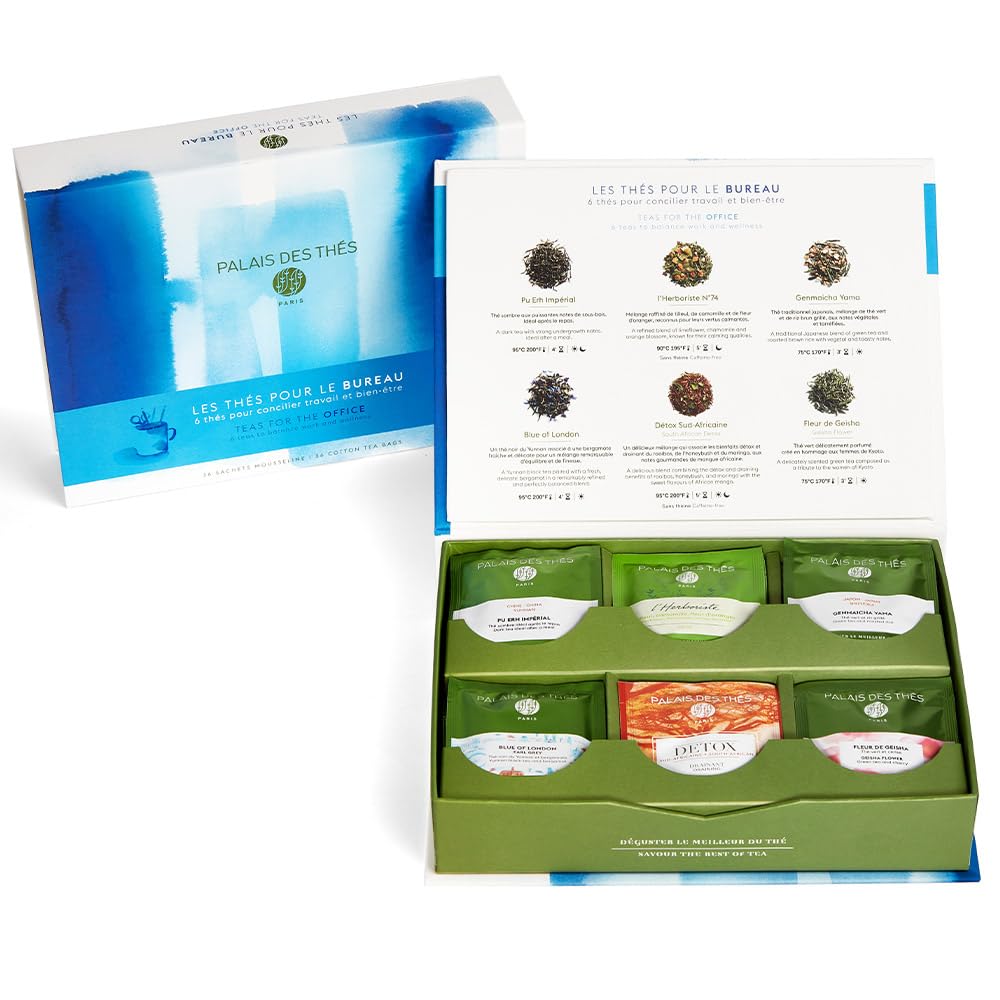 Palais des Thés - Teas For The Office Gift Box - 36 Assorted Premium Tea Bags