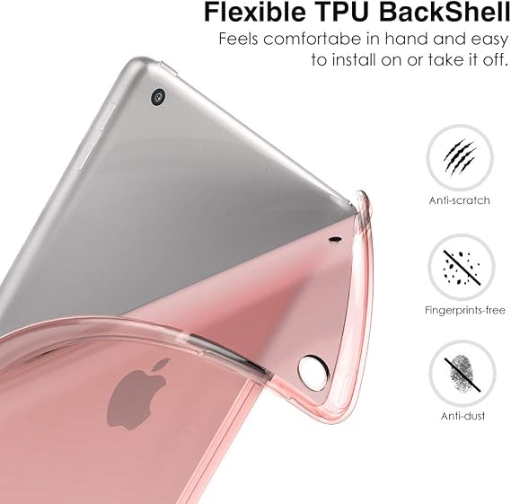 MoKo Smart Case for iPad 9th/8th/7th Gen 2021/2020/2019, Rose Gold