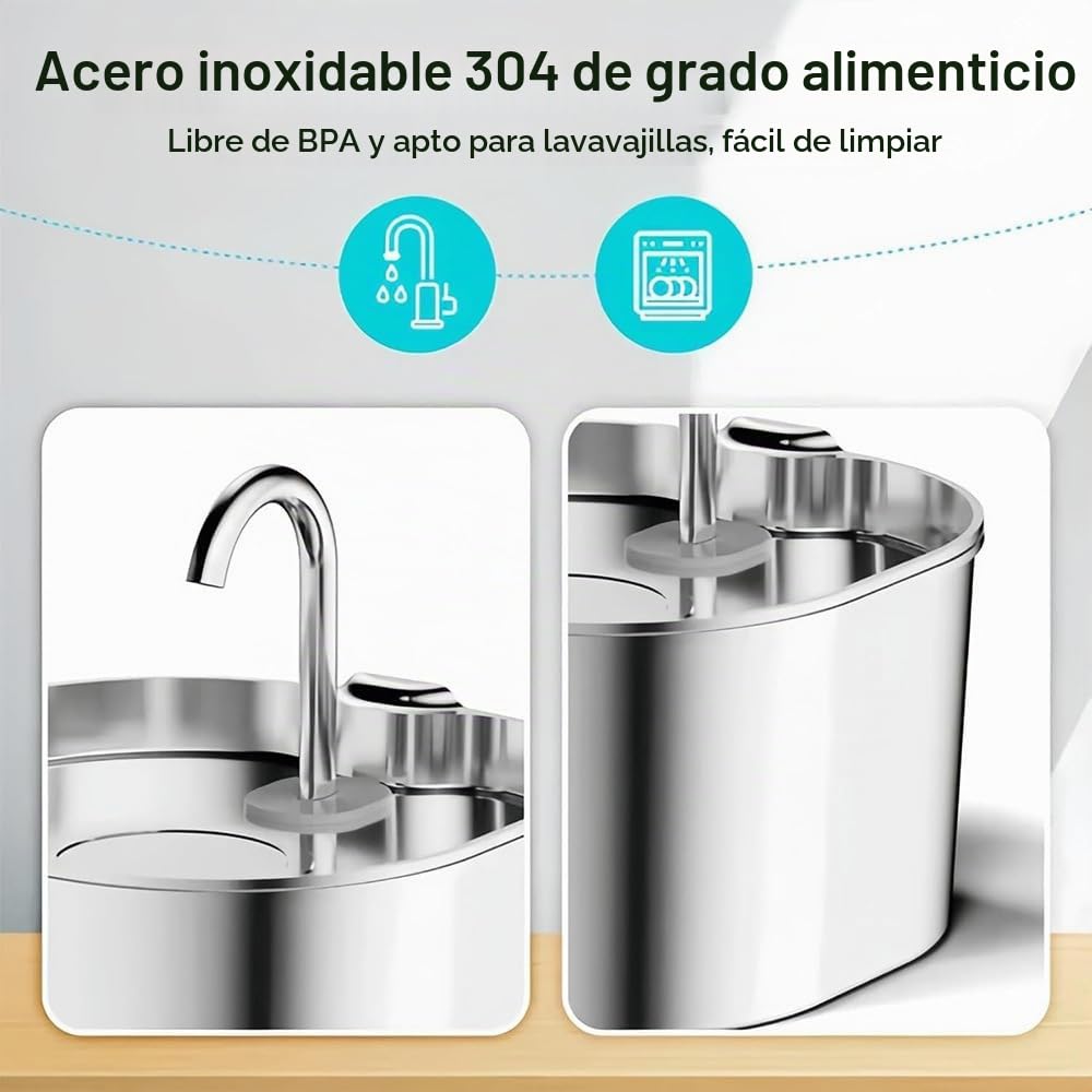 Cat Vitalis Fuente Gatos Acero Inoxidable