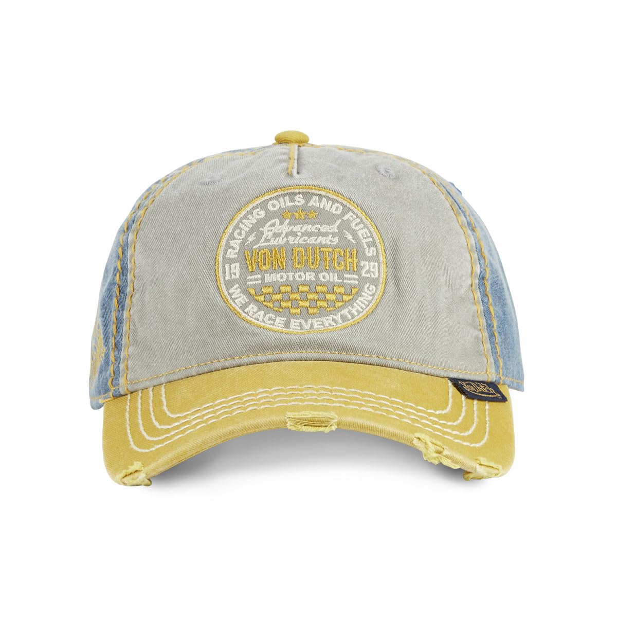 Von Dutch Czapka z daszkiem dla dorosłych z przodu z haftem efekt zużytego retro czaszki