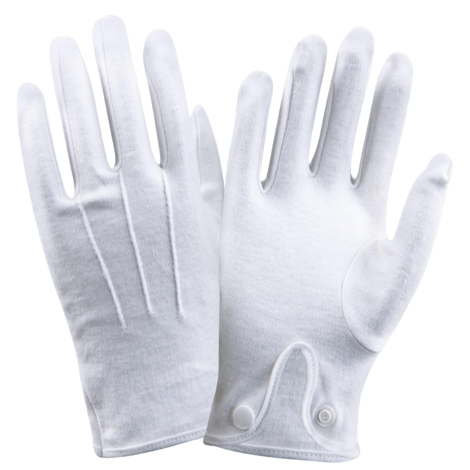 3 Paires De Gants En Coton Blanc Pour Hommes – Doux, Lavables, Avec Fermeture Pression – Idéaux Pour Francs-maçons, Cérémonies Ou Occasions Formelles
