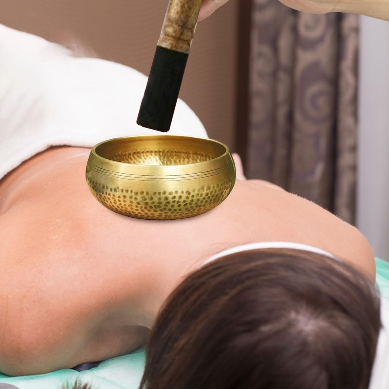 Set di campane tibetane – Campana tibetana per meditazione, ciotola tibetana fatta a mano, per meditazione, decorazione zen, martelletto, meditazione, yoga, chakra