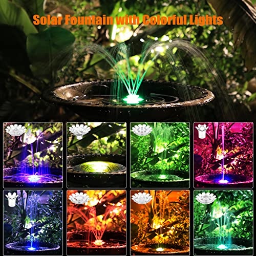 Aisitin 3.5W Led Solar Fountain For Birdbath, Solar Water Fountains With Battery 6 Nozzles, Solar Powered Fountain Pump Solar Fountain For Garden Birdbath Pond Pool Fish Tank Outdoor #TOP2