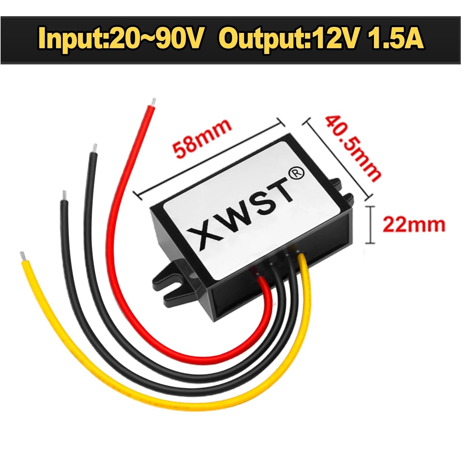 20-90v 24V36V48V60V72V DC Converter to Moduł 12V 1-24A Przetwornica Prądu Regulator napięcia Adapter do samochodu (1,5A ABS Platisc M)