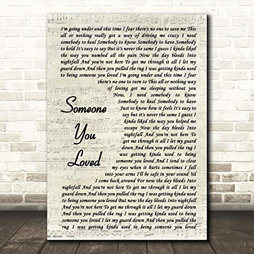 Someone You Loved Vintage Script Song Lyric Wall Art Poster Gift Present Print