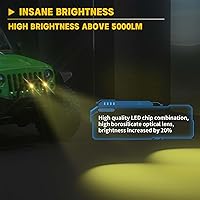 Vista 6 de Kewig Motorcycle Auxiliary LED Lights Kits Driving Spotlights, 60W 5000LM Driving Offroad Light, White/Amber Combo Beam Light Waterproof Work Lights