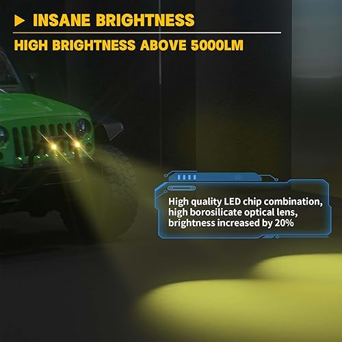 Miniatura 6 de Kewig Luz LED de Drving, luz LED todoterreno de 60 W, 5000 lúmenes, luz de haz combinado blancoámbar con soportes de montaje, luces de trabajo