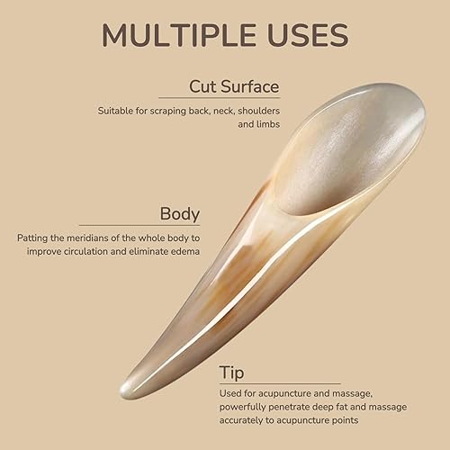Miniatura 3 de Herramienta corporal Gua Sha, cuerno de buey, herramientas de masaje para fisioterapia, terapia de acupuntura corporal, raspador de masaje de tejido