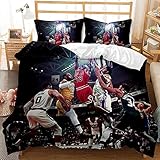 3PC Sports Basketball Bedding Set-Twin (68x86 inch) 3D Basketball Duvet Cover Set for Teen...