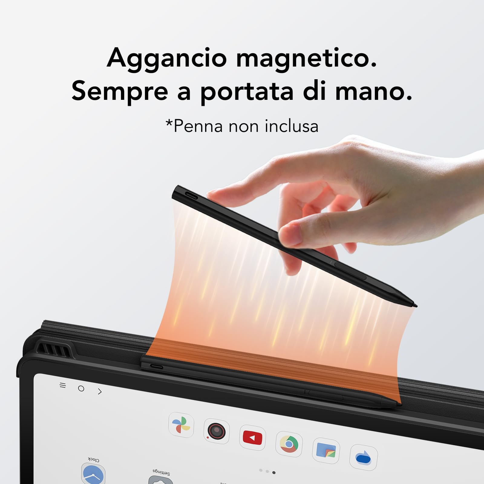 TCL Custodia per Tablet NXTPAPER 11 Plus - Cover Flip Slim in Pelle PU con 3 Angoli Regolabili, Design Magnetico per Stylus, Funzione Auto Sleep/Wake, Nero