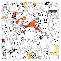 UZEXYO 100 Pcs Ghost Stickers Halloween Cute Spooky Vinyl Waterproof Stickers for Laptop Water Bottle Skateboard Gothic Emo Decals for Adults Teens