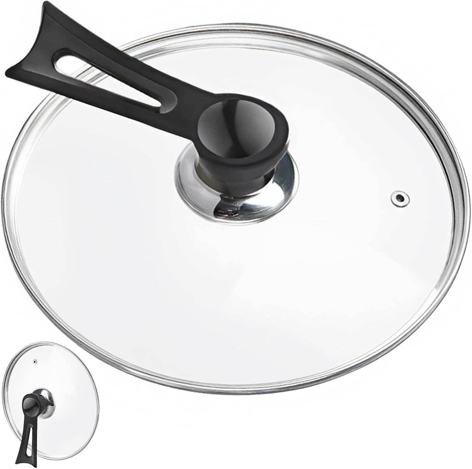 14 Inch Glass Lids For Pots, Pans and Skillets, Available in Small and Large Lid 10.25, 11, 12, 12.5, 13.5 and 14 Inch,Replacement Tempered Clear Glass Lids with Steam Vent,Standable Pan Cover