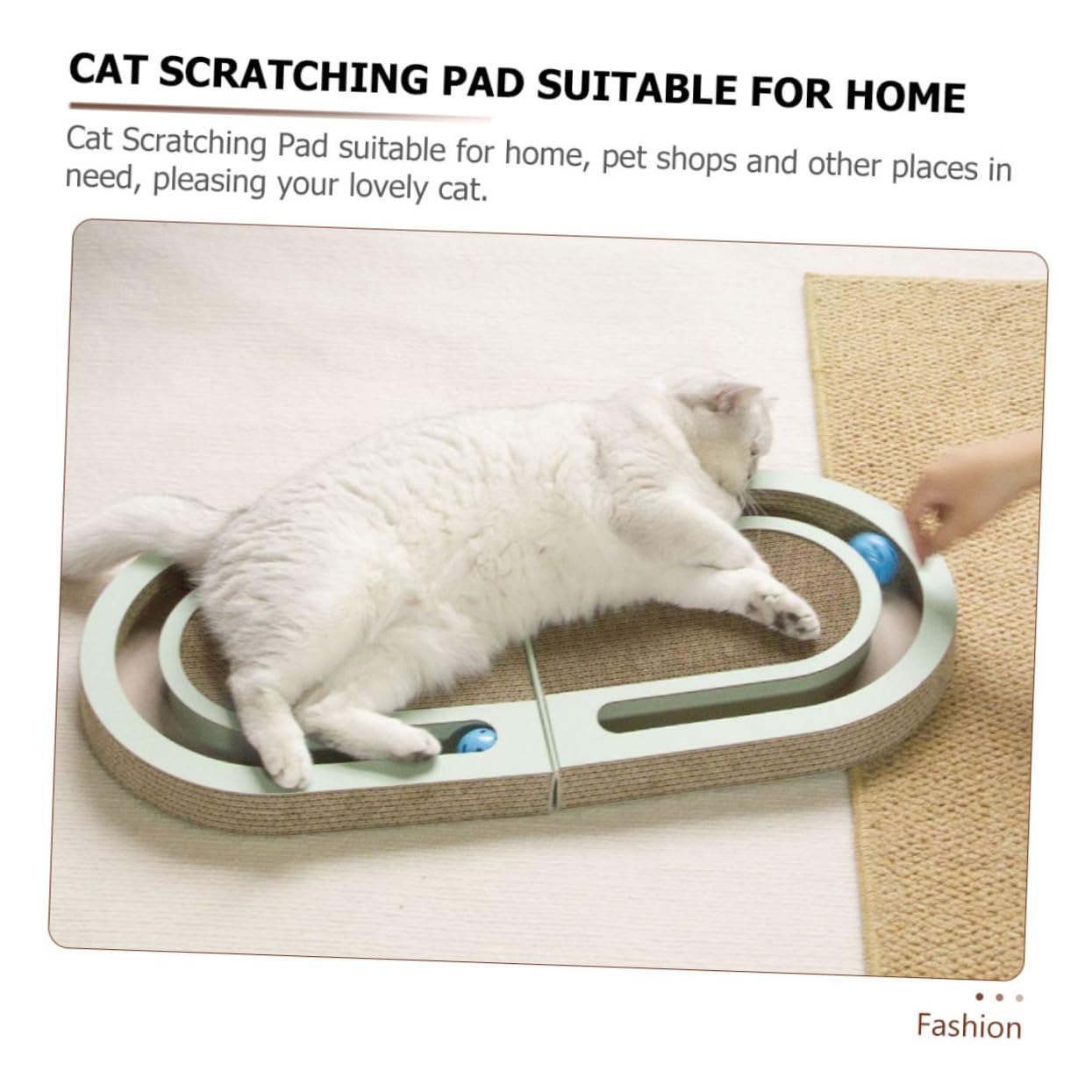 Toyvian Rascador de Cartón Ondulado para Gatos Bola Integrada Diseño Plegable para Uso Hogar