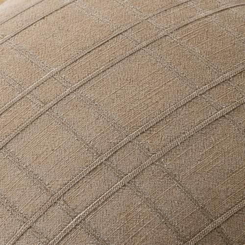 Image of MIULEE Decorative Linen Check Lumar Throw Pillow Covers Neutral Farmhouse Vintage Pillow Covers 12x20 Set of 2 Boho Modern Winter Home Decor for Sofa Couch Bedroom Cushion Light Brown