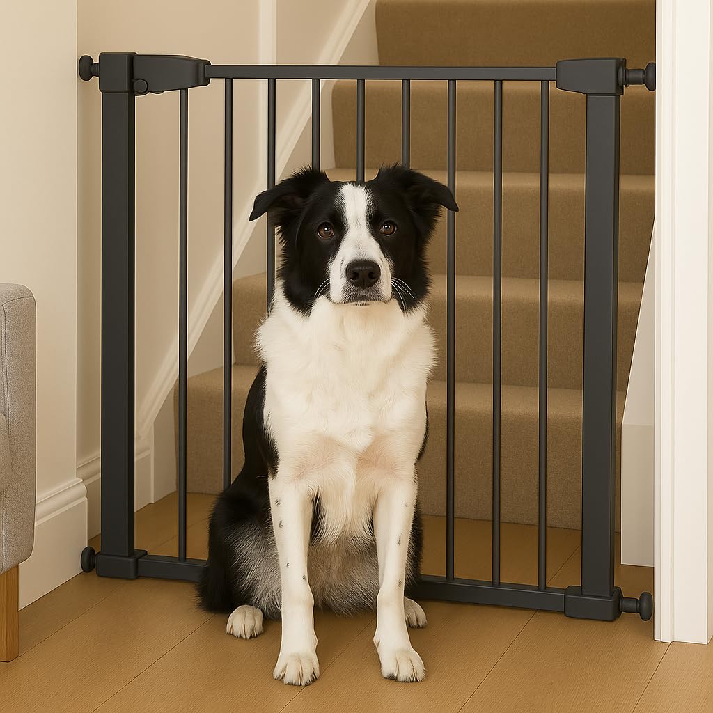 For Your Little One Pressure Fit Safety Stair Gate – No Screws Needed | One-Hand Opening | Secure Baby & Pet Gate for Stairs, Doorways & Hallways (Grey, 75-86 cm Door Width) — view 3
