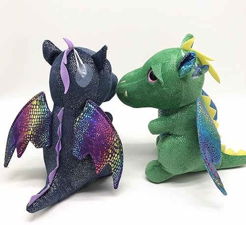 Miniatura 3 de YUKOUQIAN Juguete de peluche de dragón de 10 pulgadas, regalo para niñas y niños de Navidad (dragón negro, 9.8 in)