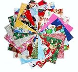 100 4 Inch Beautiful Christmas MEDLEY Charm Pack 20 DIFFERENT PRINTS-5 OF EACH #1