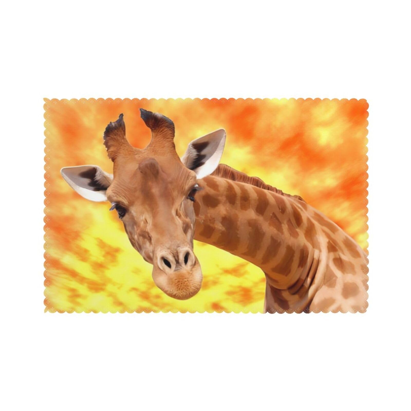 Giraffe (3) Printed table mat set (6 pieces) - Aesthetic upgrade for family gatherings and hotel banquets