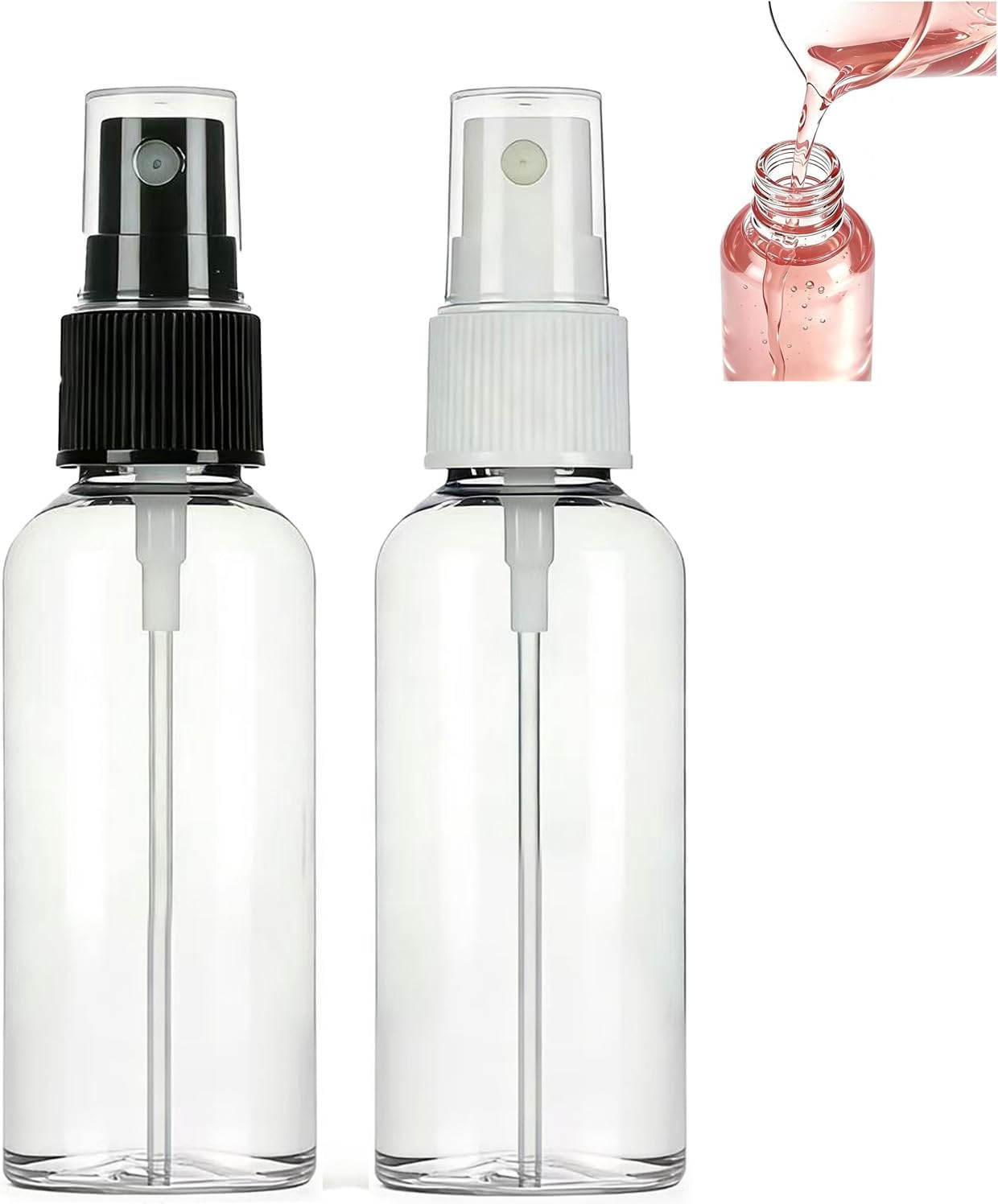 1 Oz Travel Spray Bottles, Clear Plastic Mini Travel Bottle Set