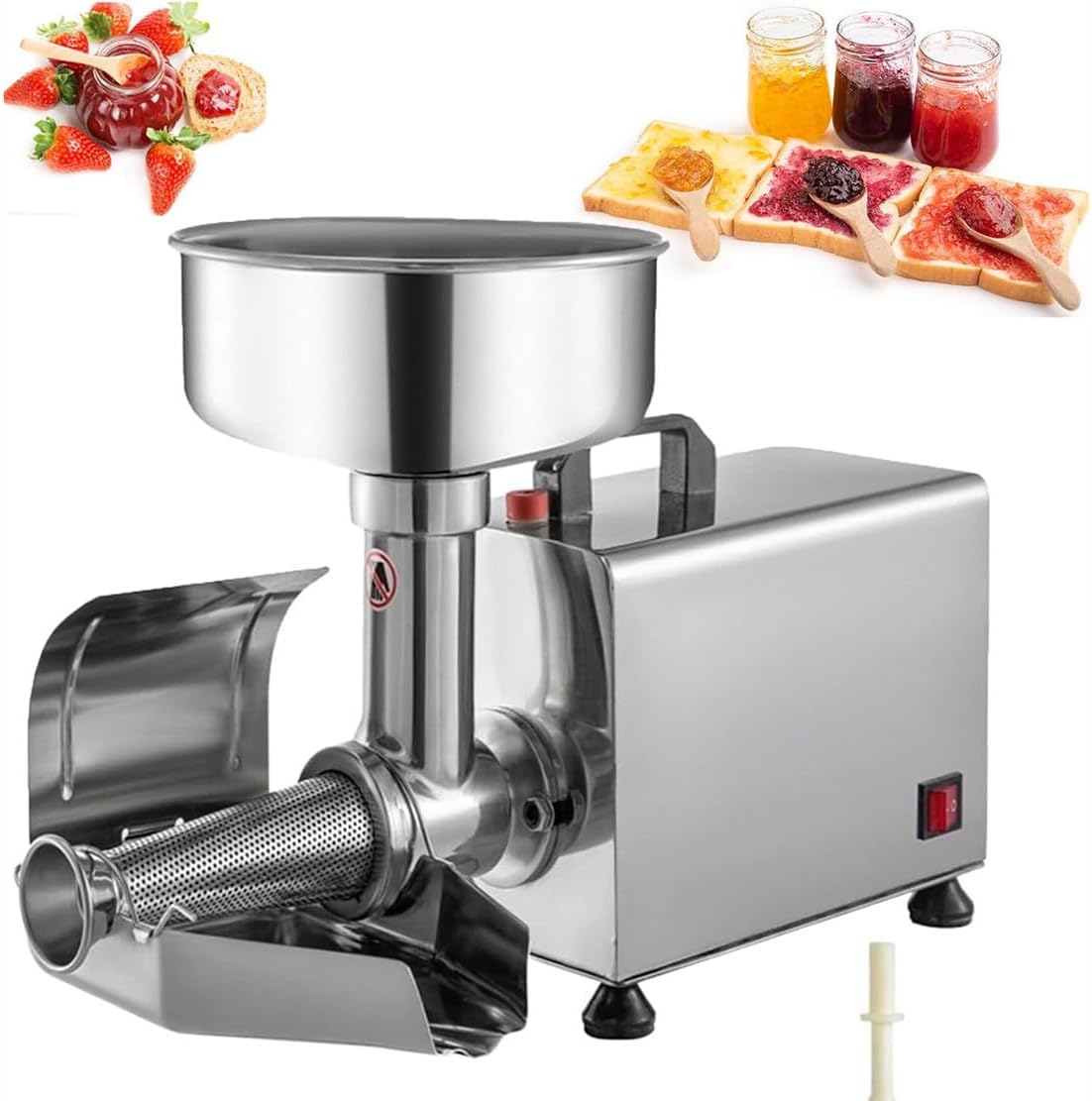 NYMFEA Commercial Tomato Strainer Machine, Stainless Steel Food Strainer and Sauce Maker, Electric Fruit Press Squeezer Jam Machine, for Canning Tomato Purees, Sauces and More