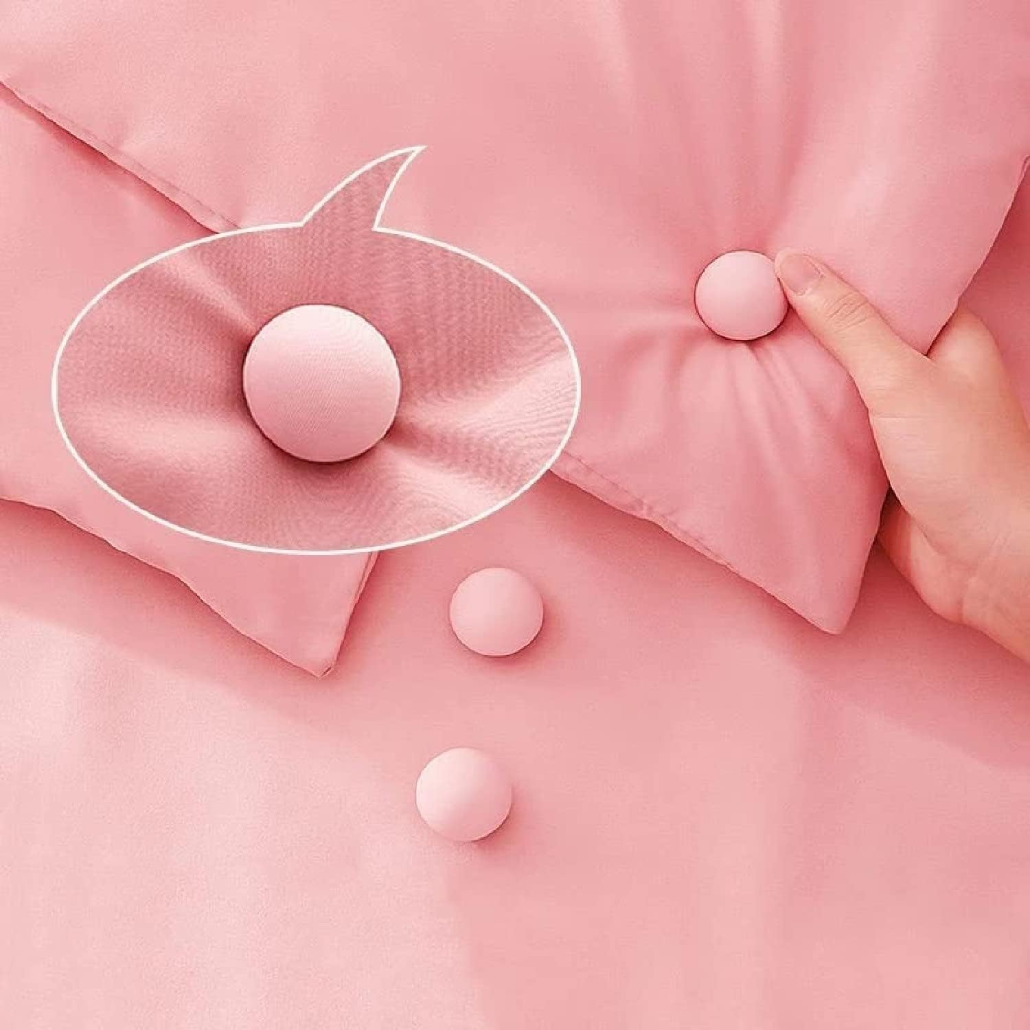 FLOXIT Quilt Holder Duvet Cover Clips, Mushroom Round Fixing Clips With Buttons (Pink, 16) 3