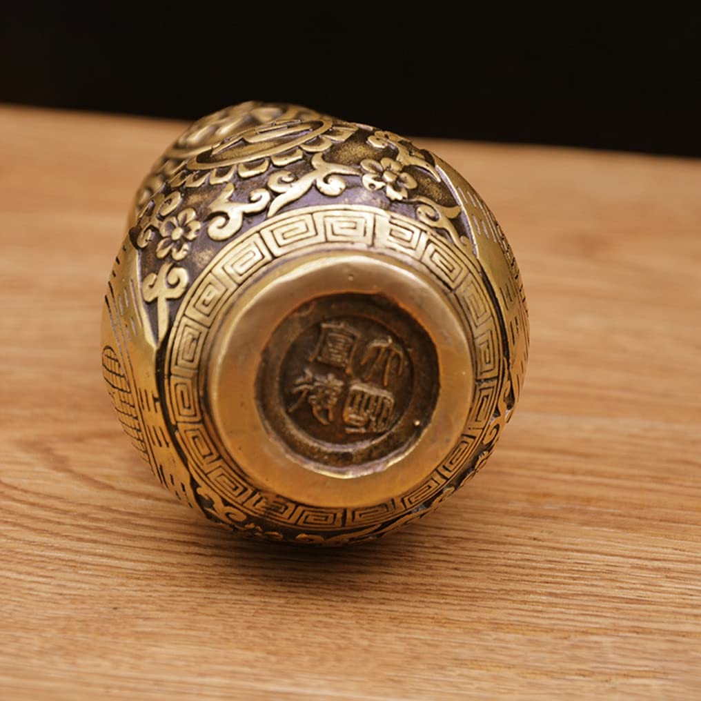 瓢箪 真鍮 銅製 彫刻 置物 縁起 開運 金運　風水 骨董 古美術 アンティーク Amazon.co.jp: 瓢箪 置物 八卦 太極 ゴールド ひょうたん