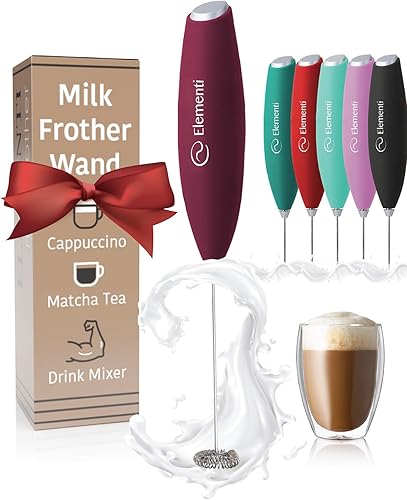 Miniatura 9 de Elementi Mezclador de bebidas de mano - Agitador eléctrico y potente varita mezcladora de polvo de proteínas, mini varita espumadora fácil de usar