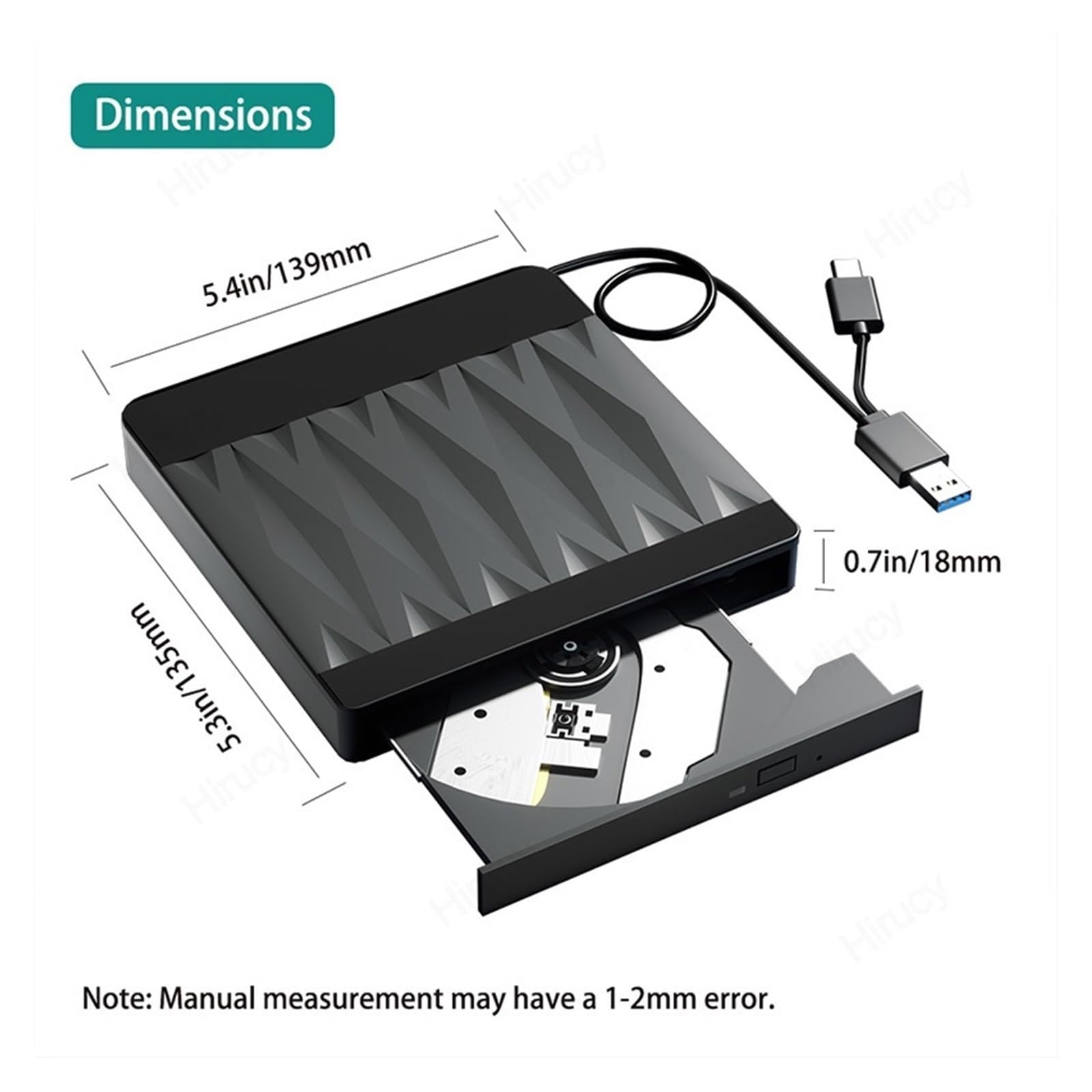 Napędy Blu-ray 2 W 1 USB 3.0 Typu C DVD CD-/+RW Czytnik Nagrywarka Przenośna Nagrywarka