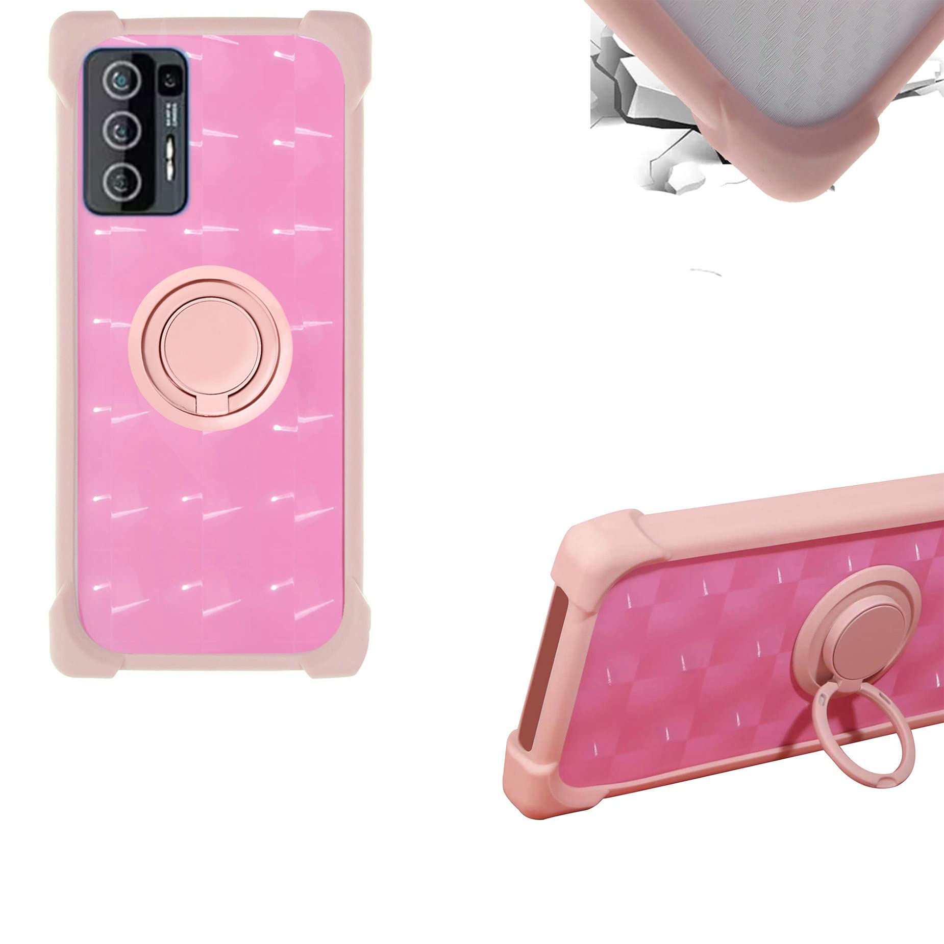 Case for Lava Agni 5g Case Compatible with Lava Agni 5g Phone Case PC backplane + Silicone Soft Frame Cover [360 Metal Ring, Magnetic Car Mount] TZZH-Fen