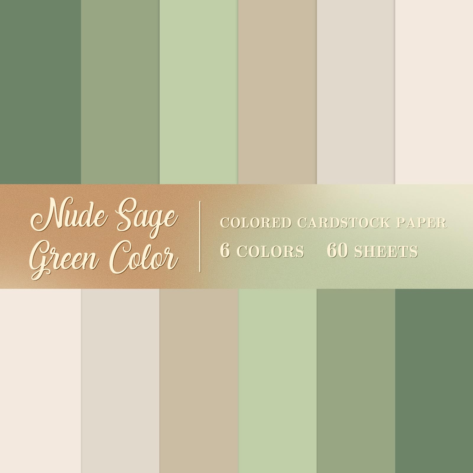 60 Sheet 8.5 x 11 Inch Nude Sage Green Card Stock Paper Thick Paper Cards Colored Scrapbook Paper For Prints DIY Arts Crafts School Office Home
