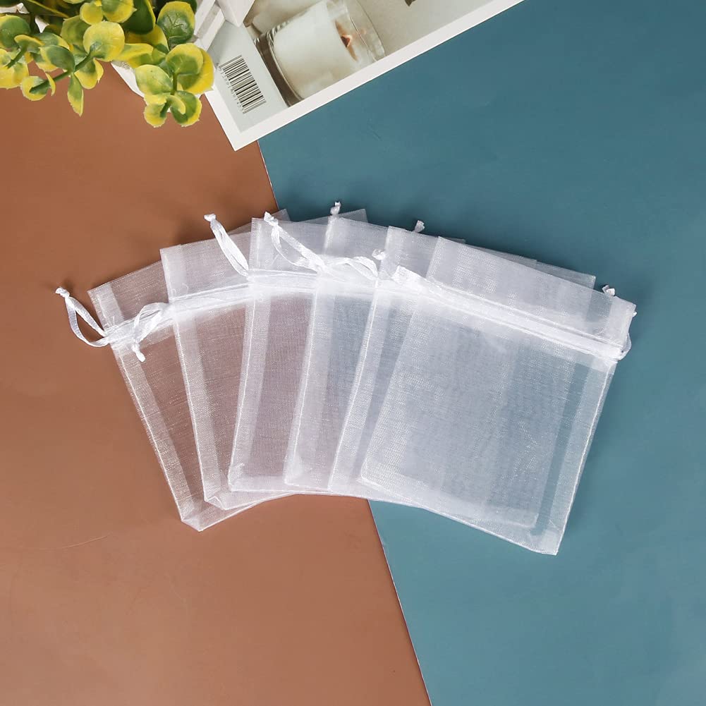 150 Stück Organzasäckchen, 7*9cm Organzabeutel Säckchen, Kleine Organza