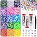 5200Pcs Resin Jelly Rhinestones for Crafting, Mixed-Color 5mm Flatback Gems, Bedazzling Crystal with 3Pcs 10ml B7000 Jewelry Glue for DIY Crafts Clothing Tumblers Shoes Nail Art