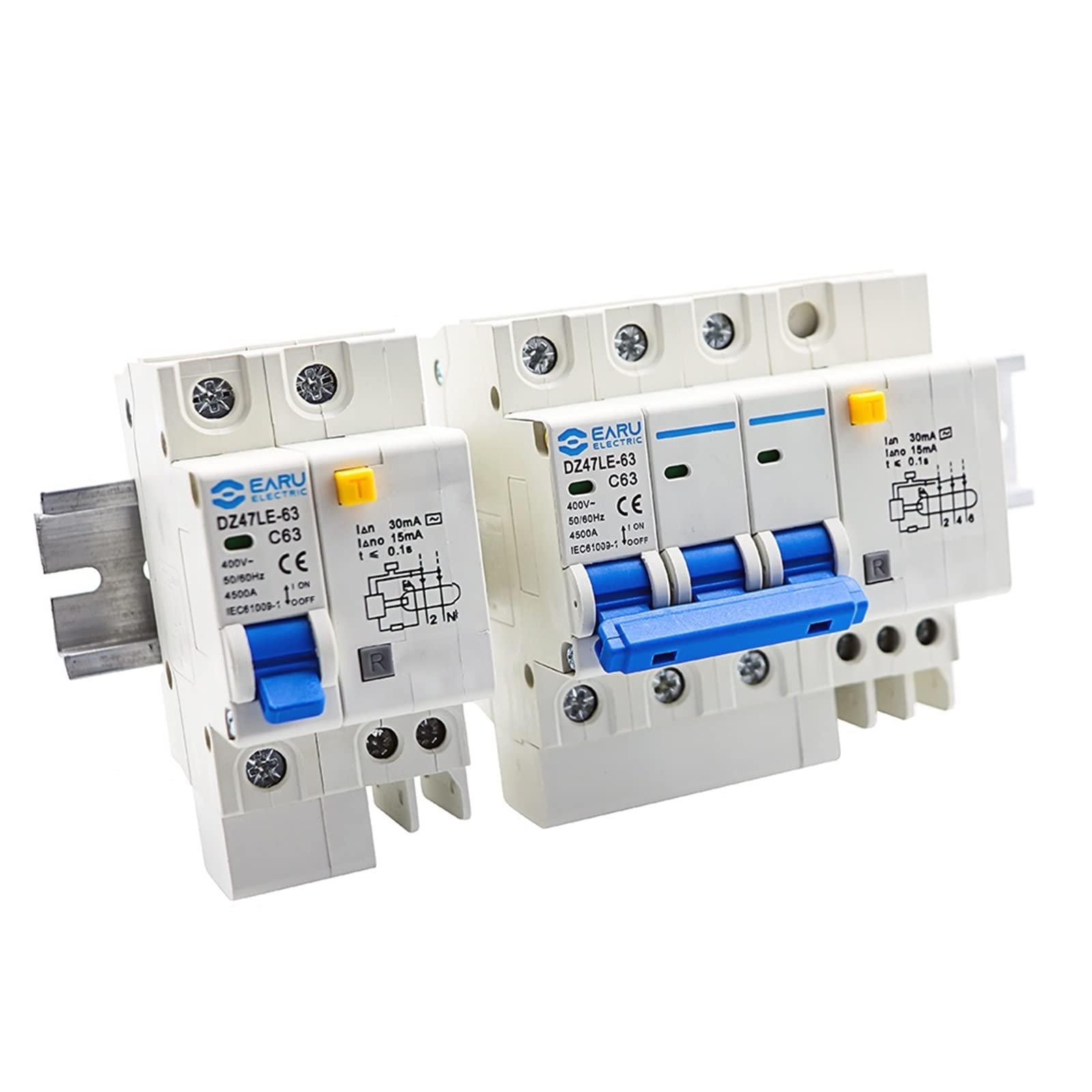 Miniaturowy przełącznik automatyczny do użytku domowego DZ47LE-63 1P/2P/3P/4P przełącznik pneumatyczny z trójfazową ochroną przed wyciekiem drzwi główne (10A, 3P)