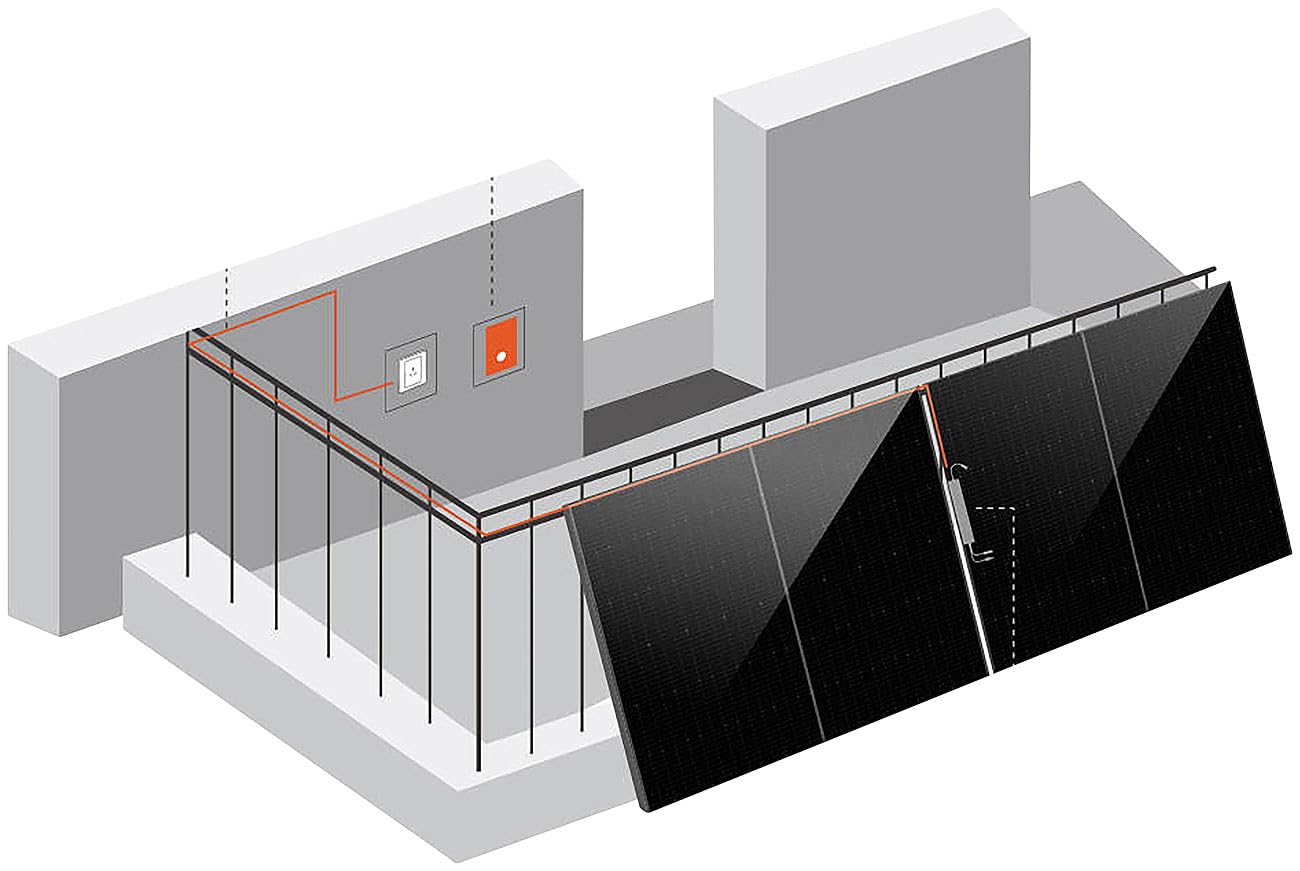 revolt Halterung Photovoltaik: Balkongeländer-Halterungen für Solarmodule bis 77cm, 20° - 60° Neigung (Balkonhalterung Solarmodul, Solarpanel Balkongeländerhalterung, PV)