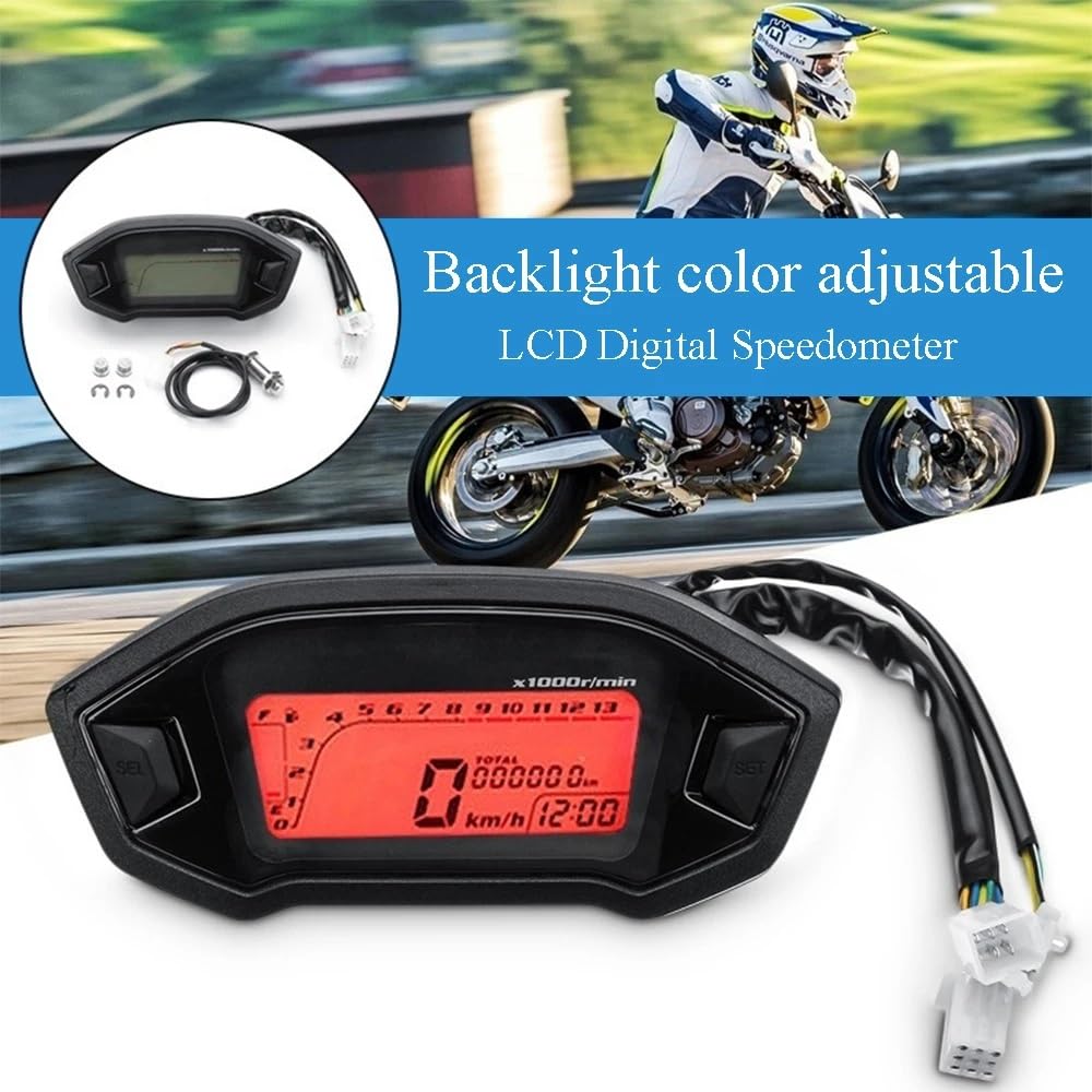 Moto Contachilometri Per cruscotto moto contachilometri contagiri contagiri MAX 199 tachimetro digitale