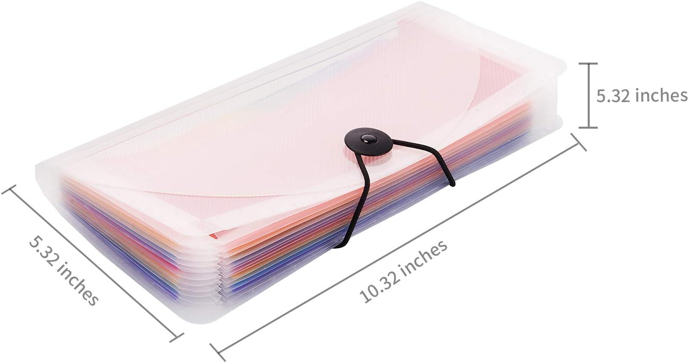 Expanding Portable Hand-Held Accordion File Folder File Organizer Wallet for Cards Coupons Receipt Tax Item or Changes, 10.32X5.31 inches, 13 Pockets