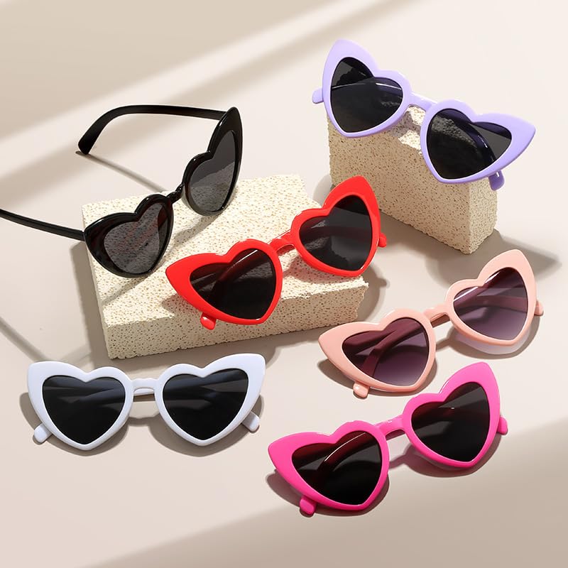Heart Shaped Sunglasses Colorful Heart Sunglasses for Women Men Party Glasses2