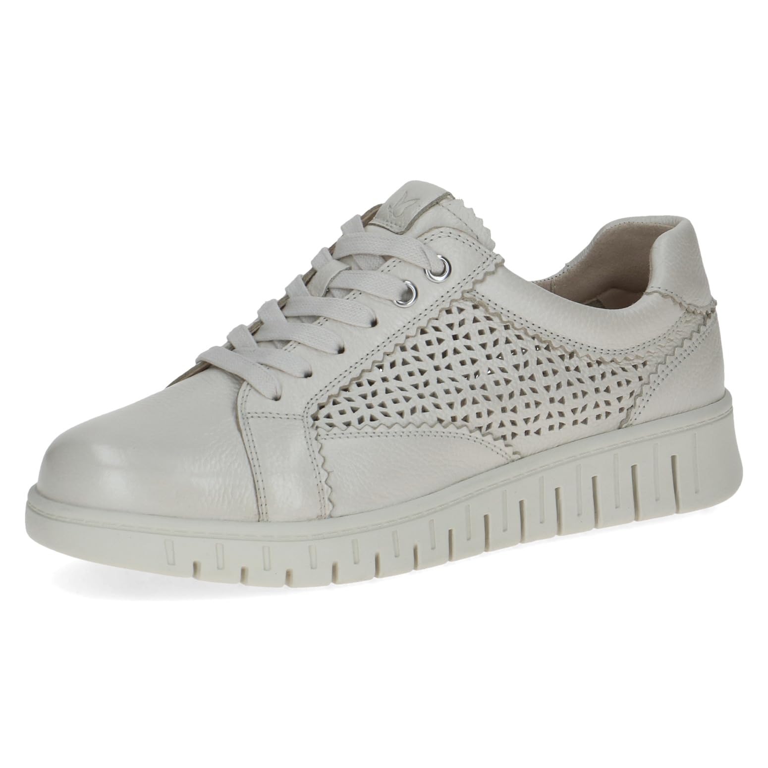 CAPRICE Women's Leather Sneakers, White (Pearl Nappa), 6.5 UK