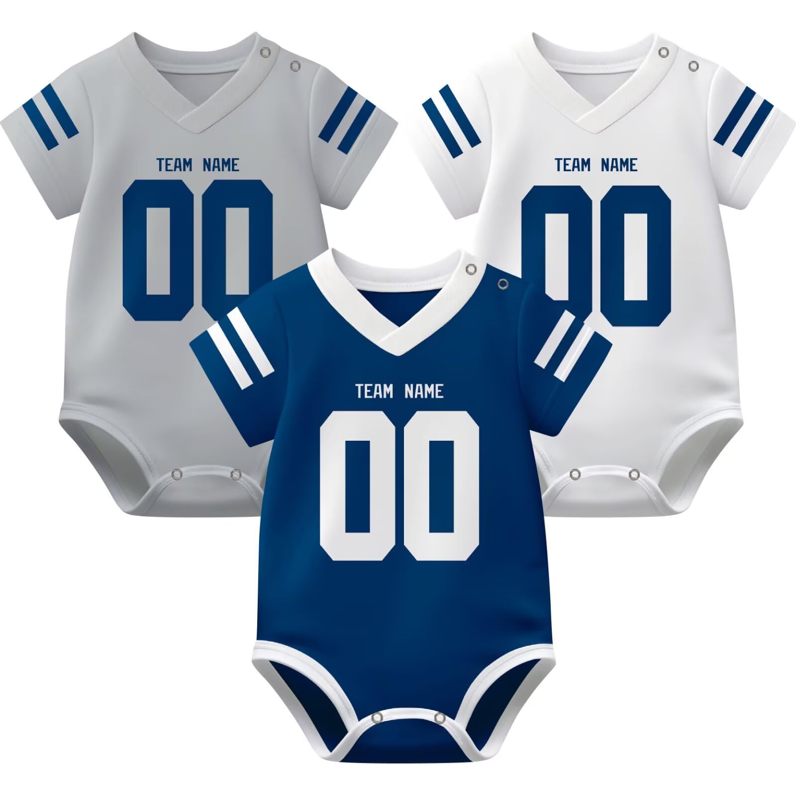 KREDE Baby Clothes Unisex Bodysuit Jersey Style Custom Name Number for Baby Boys