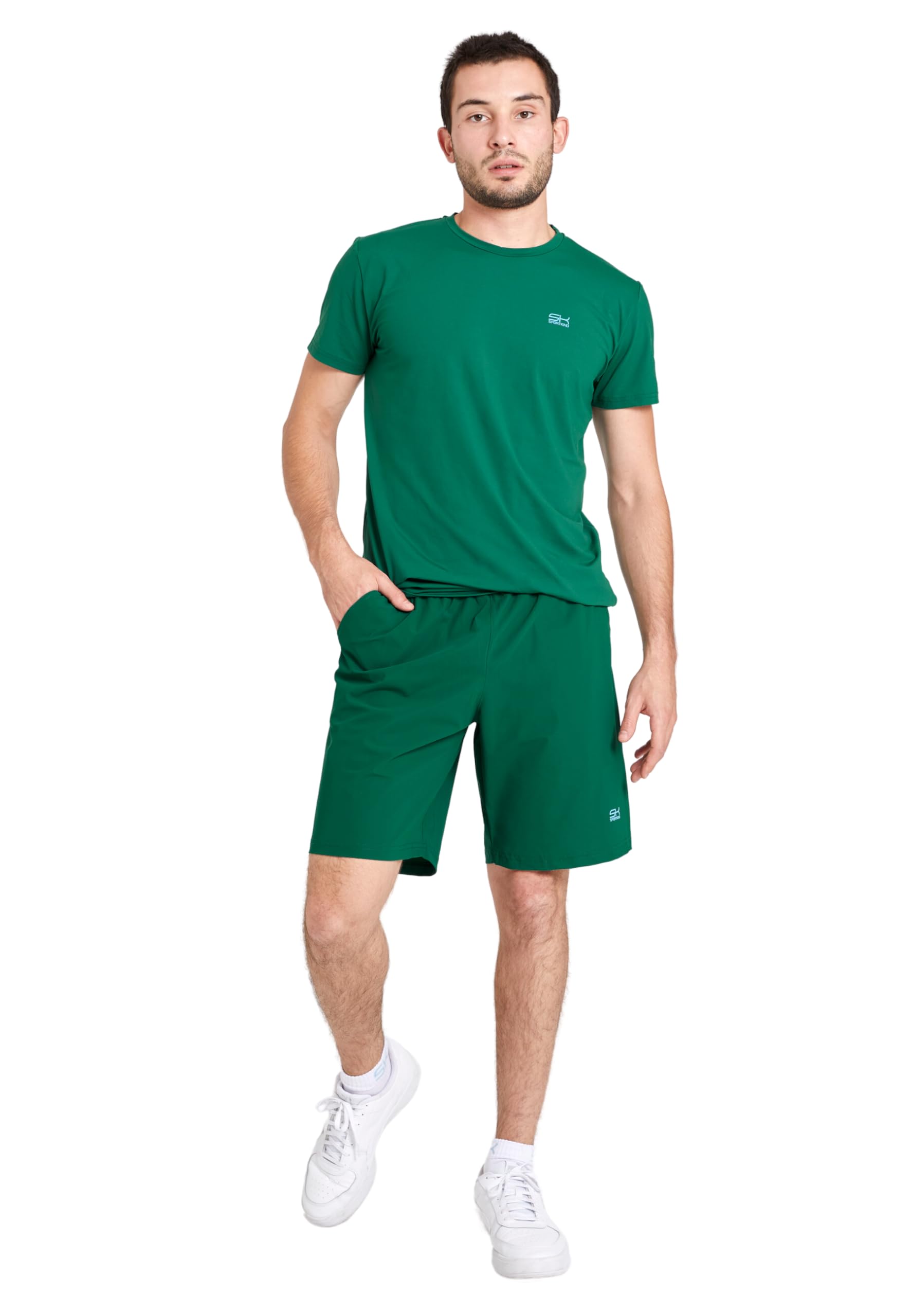 Sportkind Herren Tennis Padel Shorts lang Ultraleicht hochelastisch atmungsaktiv UV-Schutz