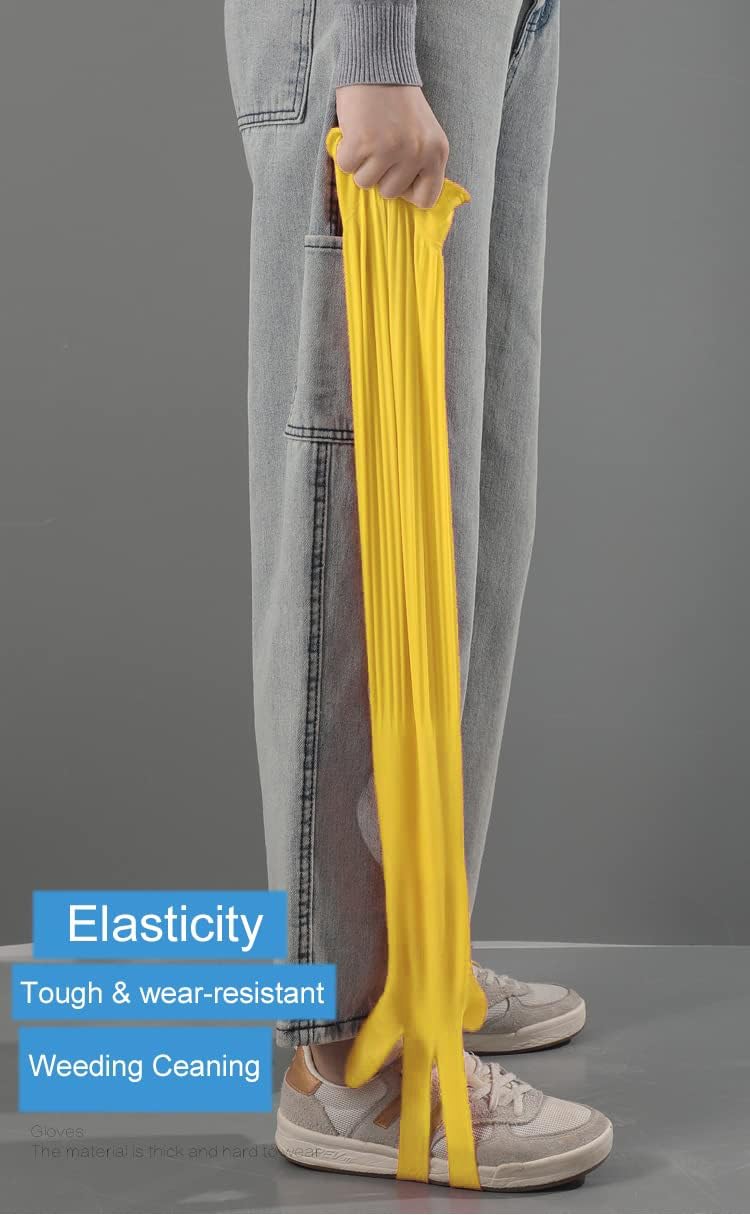 Guanti in gomma extra lunghi per lavare i piatti, spessi e impermeabili e riutilizzabili, antiscivolo, perfetti per il lavaggio domestico, 45 cm