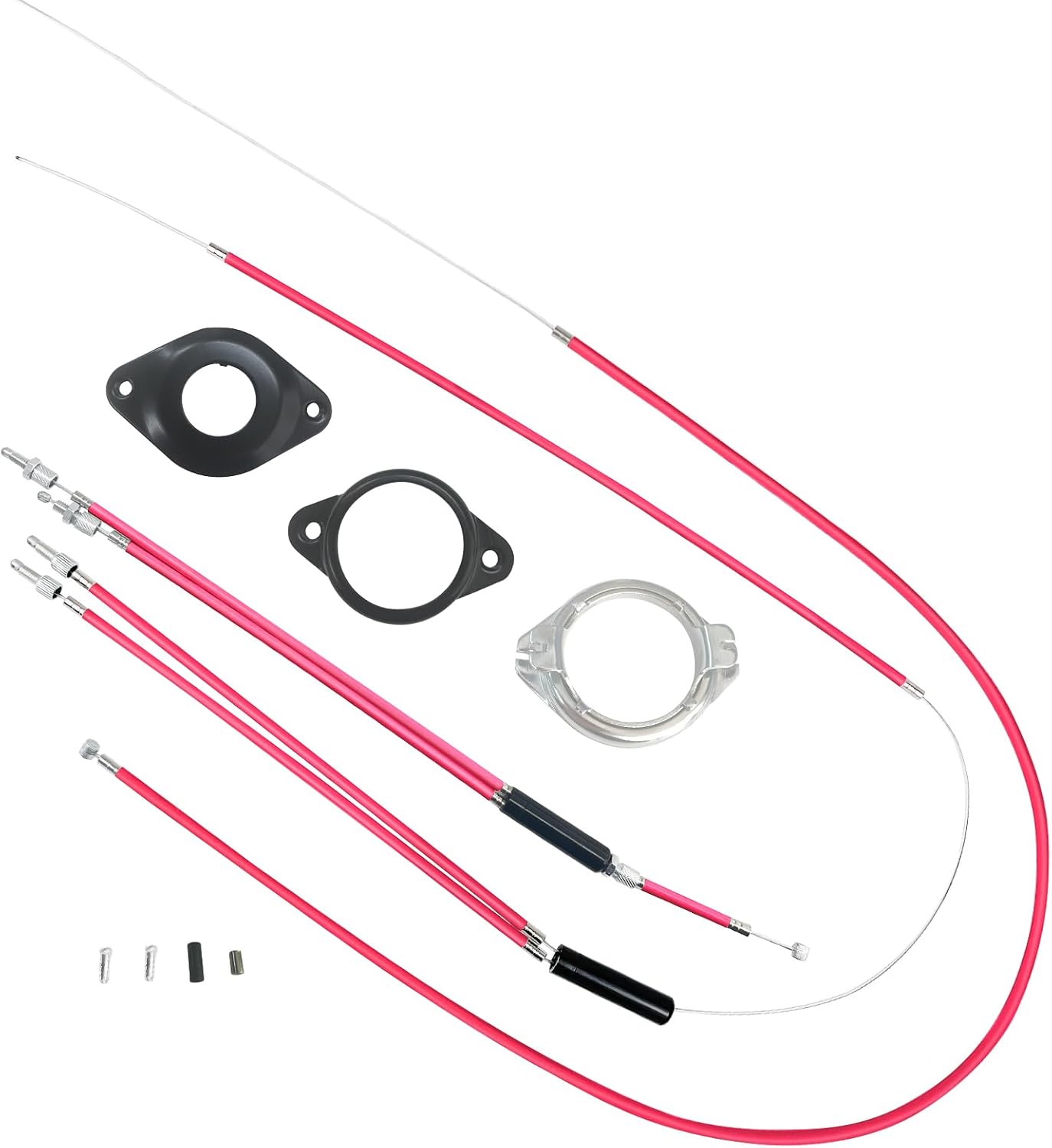 Pro-Grade BMX Bike Gyro Brake Cables Front + Rear (Upper + Lower) with Spinner Rotor Full Kit BMX Bicycle Brake Lines Set Cable Wire&Housing -Stable,Flexible and Long-Lasting