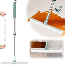 Taulix Magic Broom 44' Silicon Floor Wiper Long Handle 180 Degree Rotating Squeegee Broom for Cleaning Silicon Rubber Floor Scrubber for Home Garage Bathroom Tile Marble Glass Window Cleaning (Wiper)